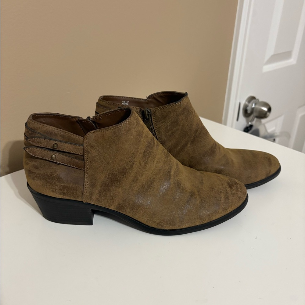 X-Appeal Tan Ankle Booties, Size 8.5